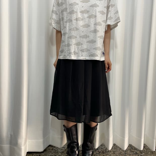 pleats midi skirt