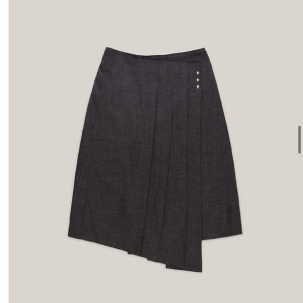 아우로 스터드 플리츠 스커트 M (차콜)