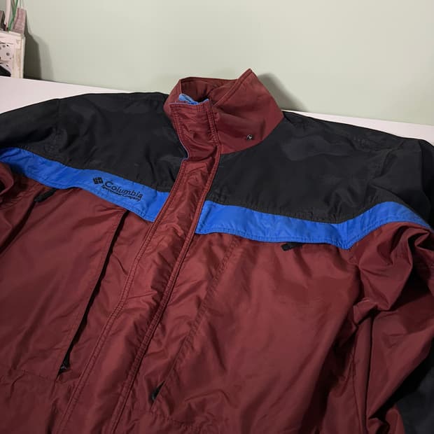 XL 컬럼비아 배색 허리스트링 전문가용 나일론 등산바람막이