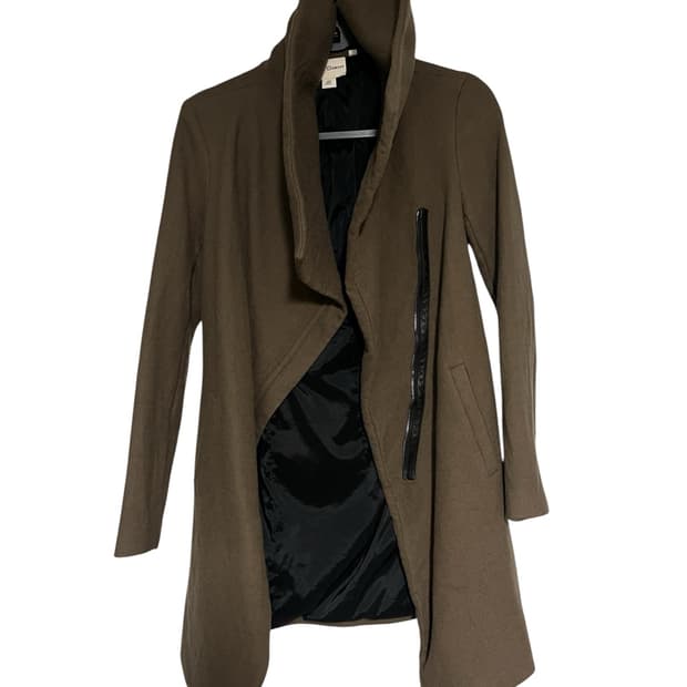 DKNY brown shawl coat