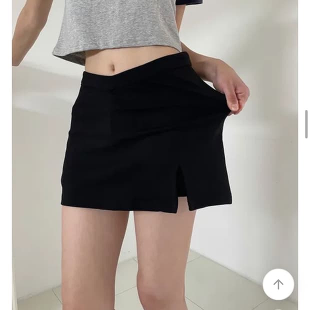 사토미라디오 로우라이즈 슬릿 미니 스커트 팬츠 블랙 M