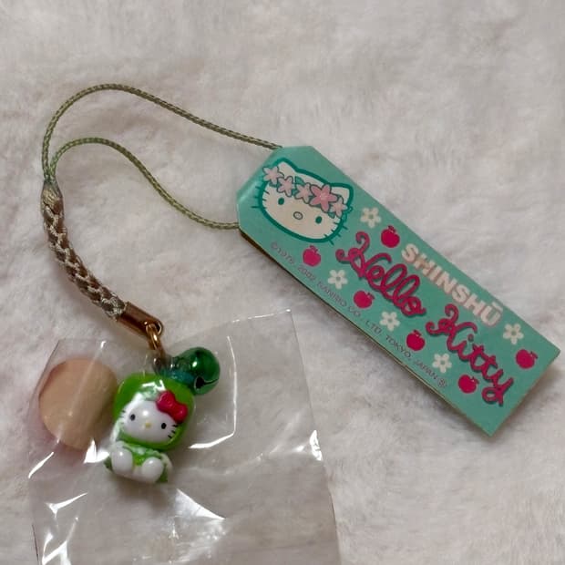 (이체시에눌) 2002년도 고전키티 신슈 한정 청사과 요정 키티스트랩 