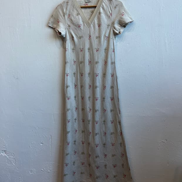 LAURA ASHLEY 로라 애슐리 퓨어린넨 플라워 원피스