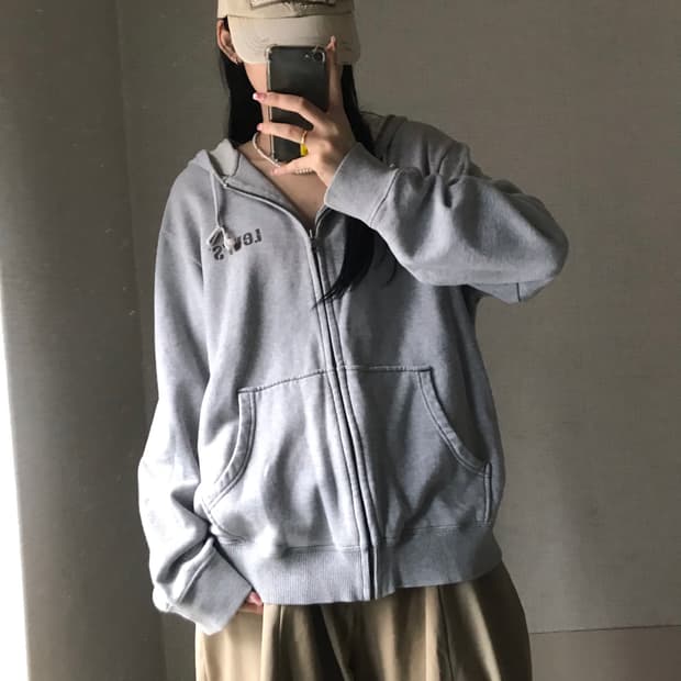 리바이스 그레이 후드집업
