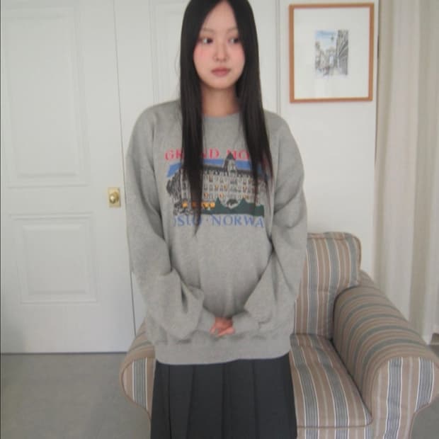 세이지블루 맨투맨 노르딕