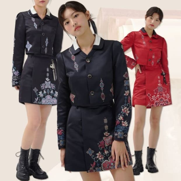 생활한복 하플리 한복셋업 와인