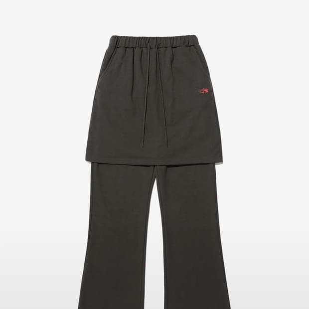 나이스고스트클럽 레이어드 스커트 팬츠 차콜