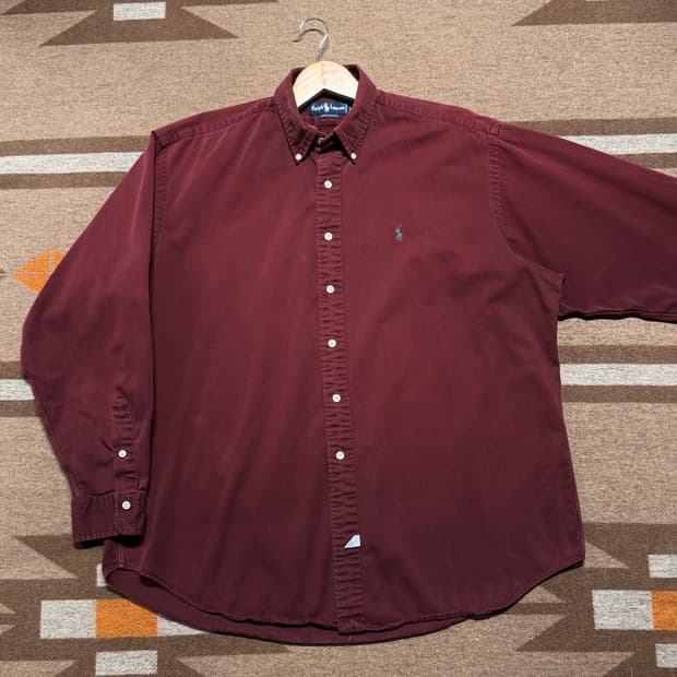 폴로랄프로렌 버건디 코튼 셔츠 XL 110