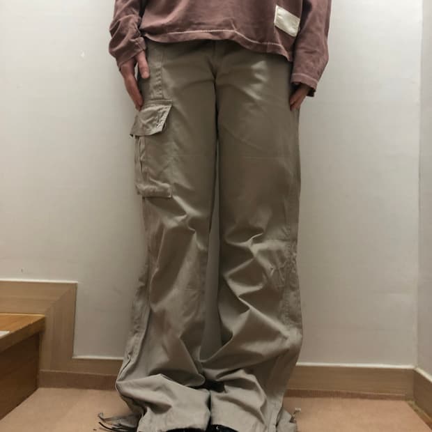 빈티지 베이지 펑크 팬츠