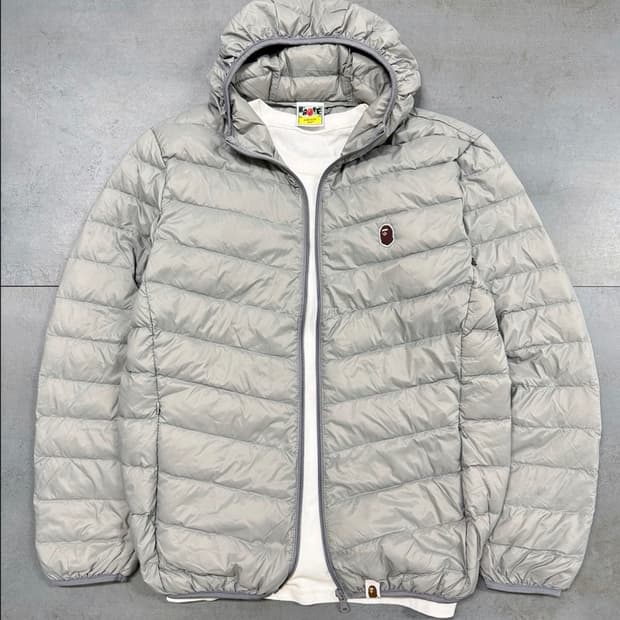 베이프 경량패딩 그레이