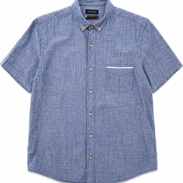 Massimo Dutti 블루 린넨 반팔 셔츠 M