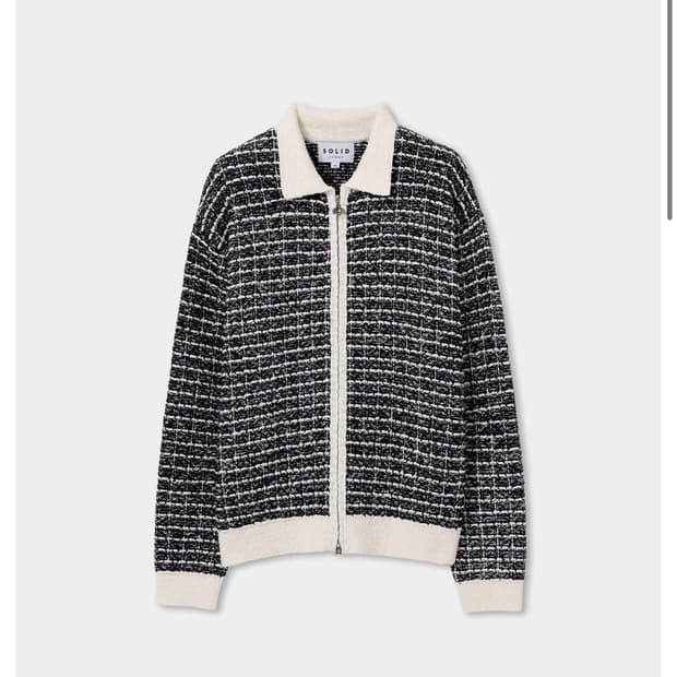 솔리드 옴므 트위드 집업 가디건 50 (새상품)