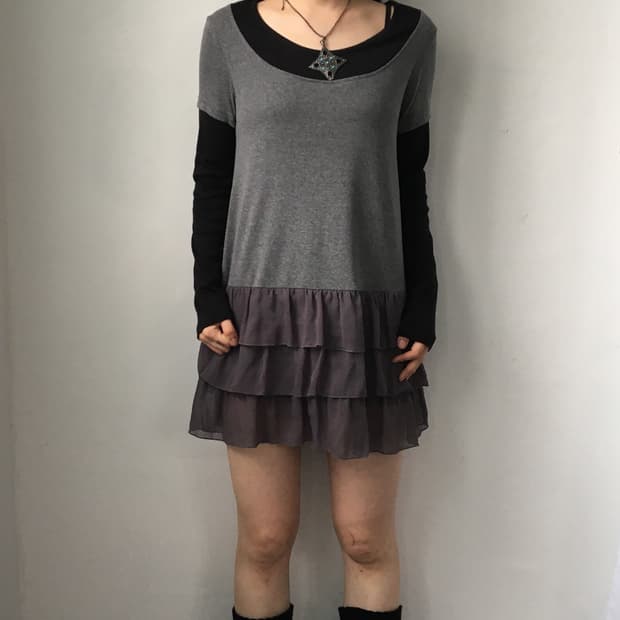 Layer point sleeeve onepiece