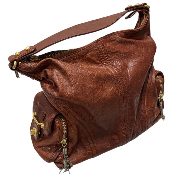 빈티지 소가죽 숄더백 레드