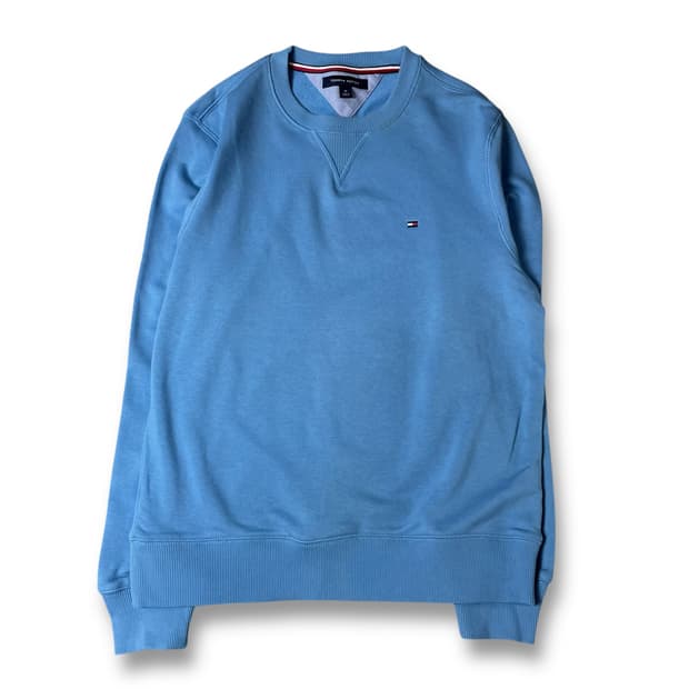 타미힐피거 블루 미니로고 라운드넥 맨투맨 티셔츠 M