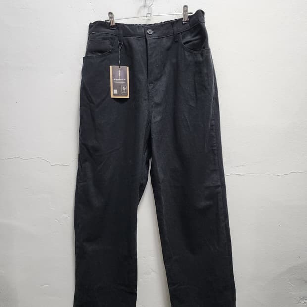 (새상품) DUDE 검정색 YKK 와이드 흑청 팬츠 XL