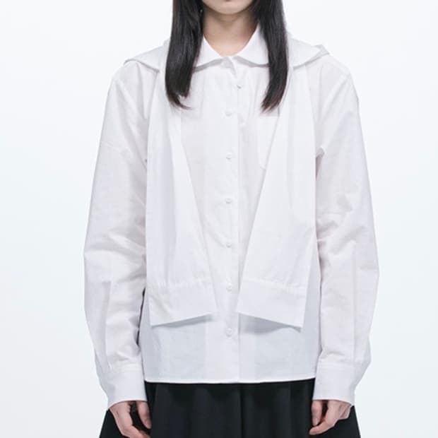 오헤시오 HOODED TWO-WAY SHIRT, IVORY