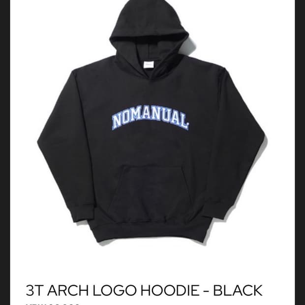 노매뉴얼 아치 로고 후드