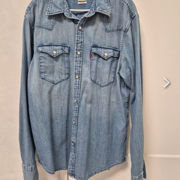 리바이스 데님 셔츠 M 연청