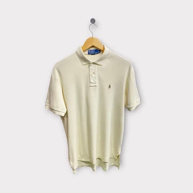 폴로 아이보리 소프트코튼 카라 반팔티 S-M