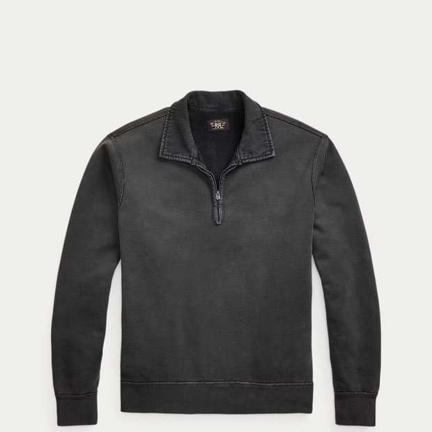 rrl 더블알엘 프렌치 테리 쿼터 지퍼 풀오버