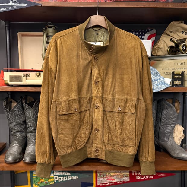 90s 스트리와 독일생산 리얼레더 스웨이드 블루종 자켓 N861  