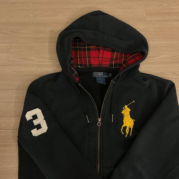 폴로 빅포니 후드집업 블랙