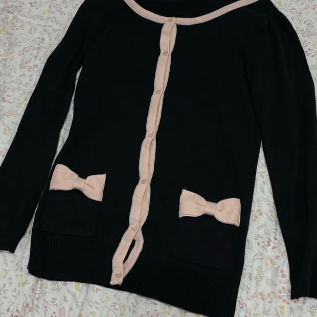 히메갸루 블핑 블랙핑크 리본 가디건