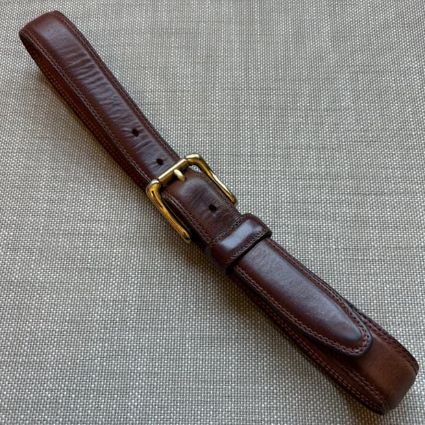 [27] 90s USA GAP 브라운 레더 솔리드 브라스 벨트