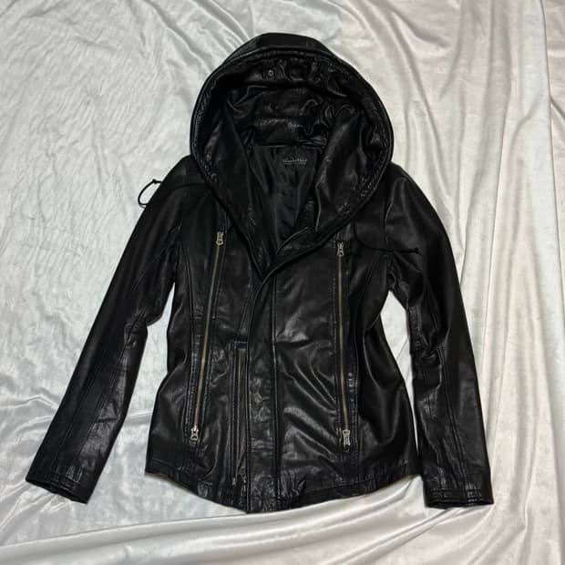 Tornado Mart 하이넥 고트스킨 후드 자켓