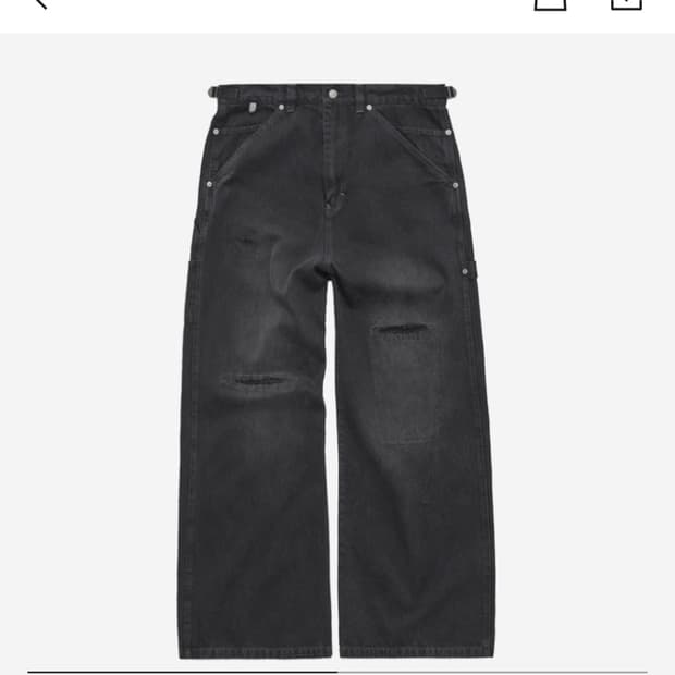 폴리테루 데미지드 카펜터데님 워시드블랙4