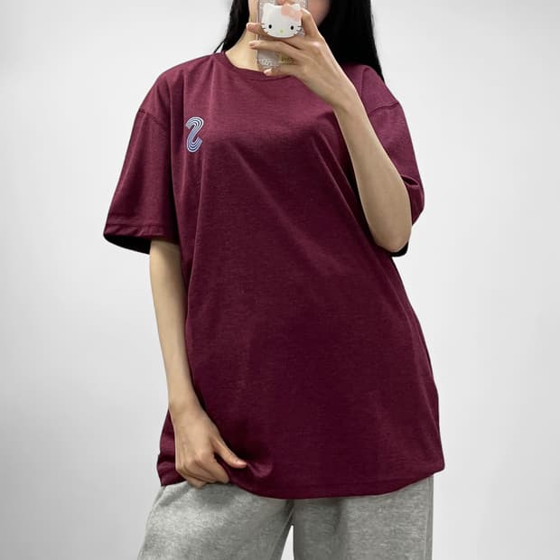 아이앱스튜디오 jtbc 반팔 티셔츠 버건디