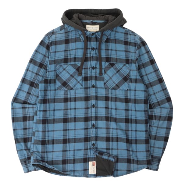 데님앤서플라이 후디드 플란넬 체크 셔츠