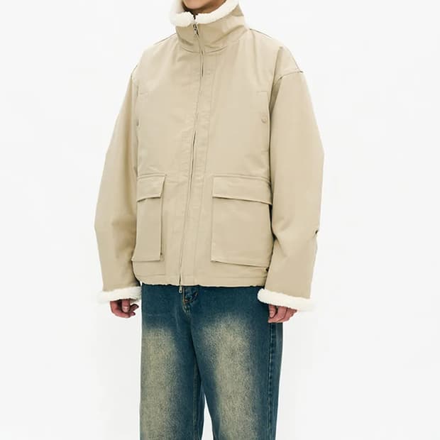 PARTIMENTO 3M 신슐레이트 보아 플리스 무톤 베이지 재킷 L