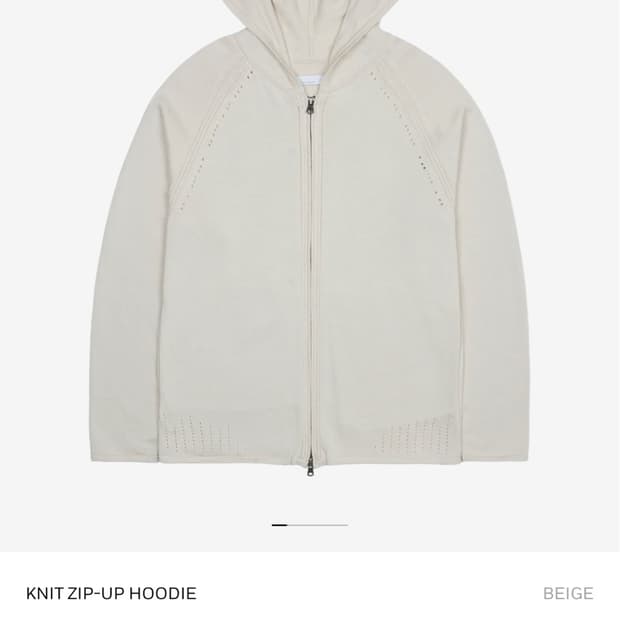 산산기어 KNIT ZIP-UP HOODIE beige 3