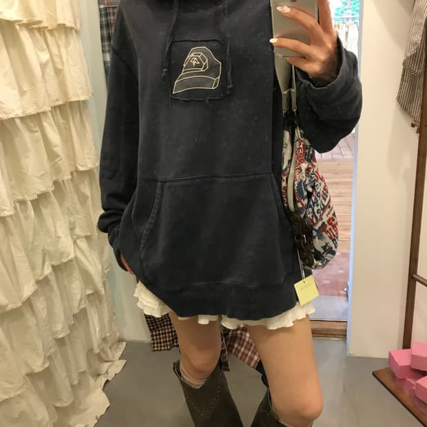 퀵실버 네이비 후드티