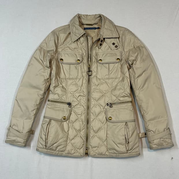 M) 랄프로렌 덕다운 오리털 퀼팅 자켓 베이지