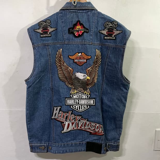 할리데이비슨 데님 베스트 자켓 라이더 조끼 새상품 XL