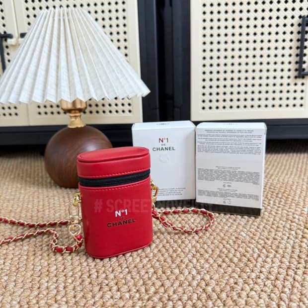 샤넬 뷰티 까멜리아 립파우치 체인백 레드 