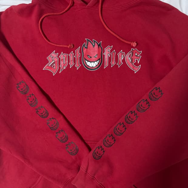 빈티지 스핏파이어 휠즈 빅헤드 프린트 후드티