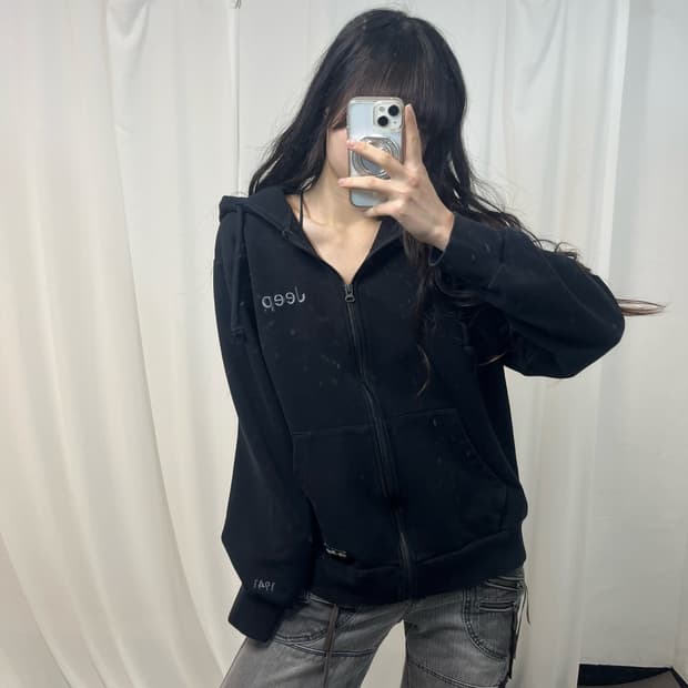 Jeep Black Hoodie Zip-up