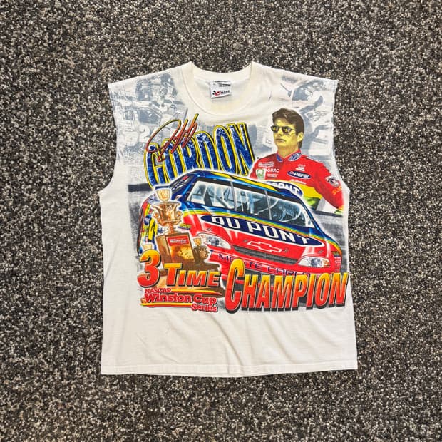 90s 제프 고든 나스카 레이싱 컷오프 슬리브리스 made in USA