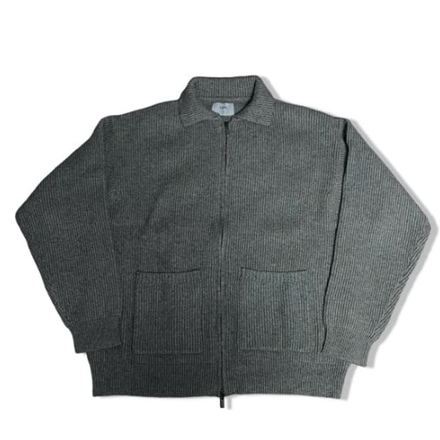 토피 투웨이 카라 집업 니트 그레이 M 100