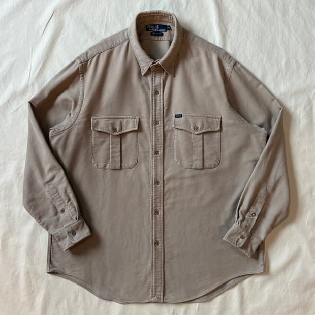 [107-109] 90s Polo Moleskin 코튼 투포켓 셔츠