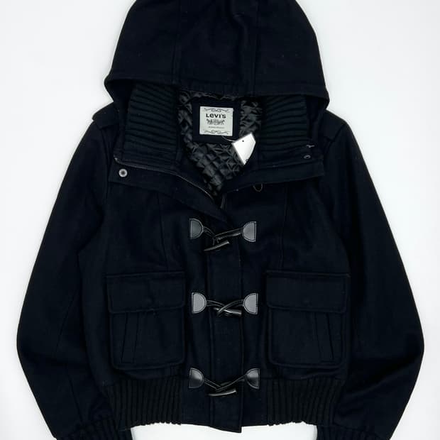 리바이스 후드 울 더플 숏 자켓
