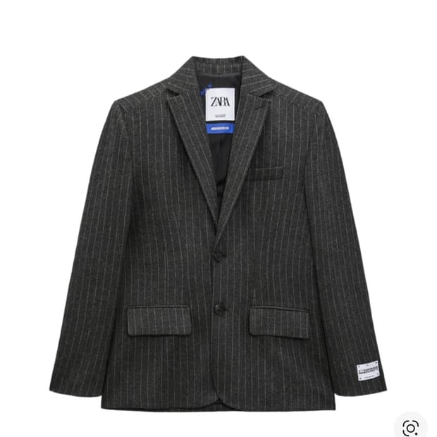 자라 x 아더에러 스트라이프 오버사이즈 블레이저 그레이