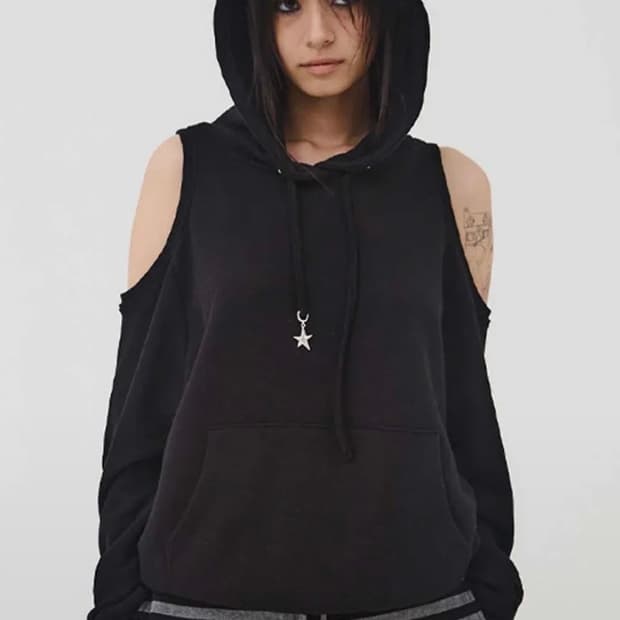 익스파이어드걸 컷아웃 후디