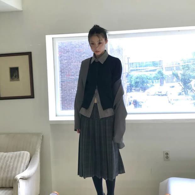 우화 셔츠 MIA STRIPE CROP SHIRT