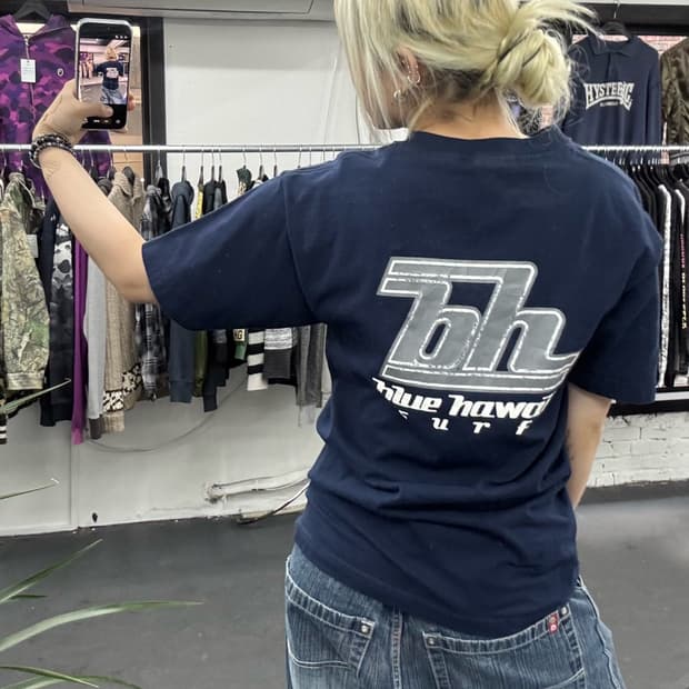 USA VTG 블루 하와이 티셔츠