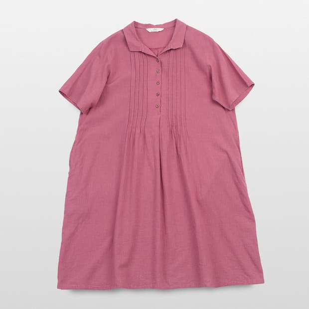 AH Pintuck Collar Half Sleeve Dress MMO